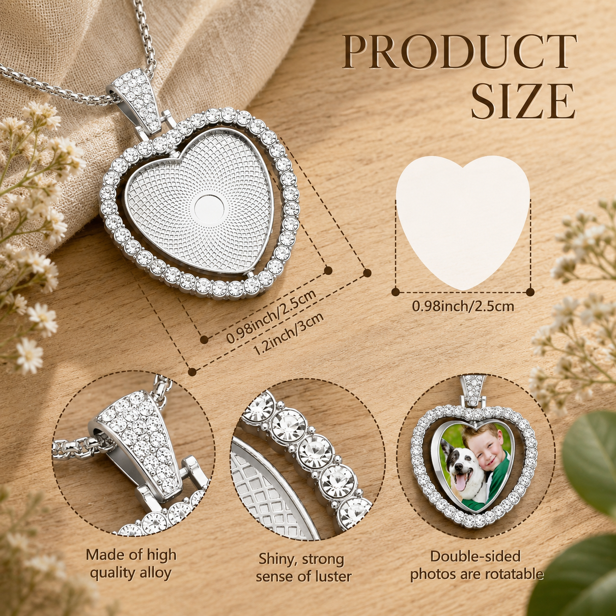 Personalized Heart Photo Necklace